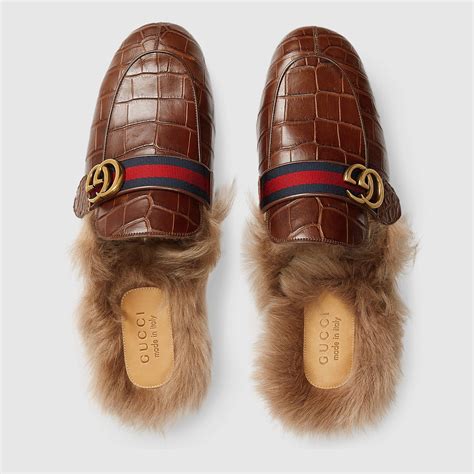 fake men gucci slippers|gucci crocodile slippers.